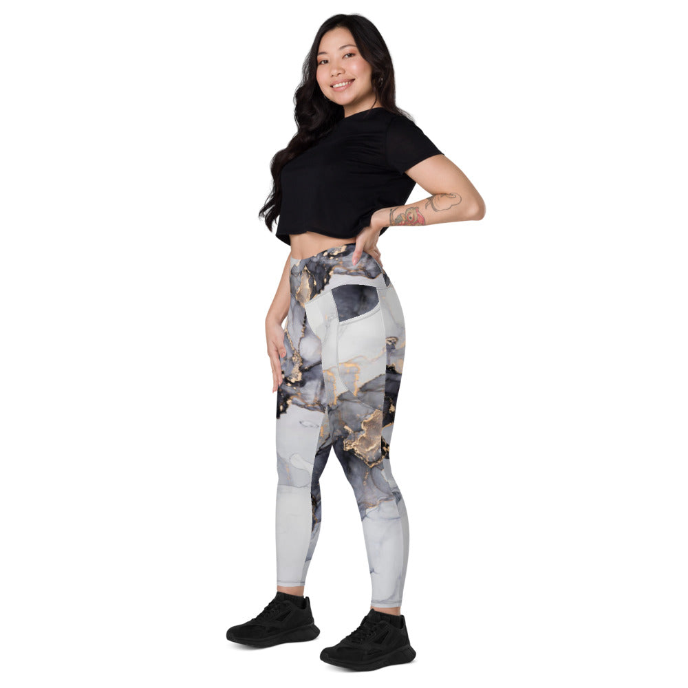 Leggings mit Taschen Abstract Grey