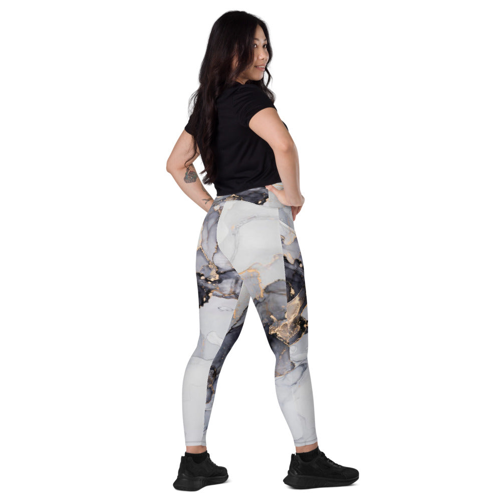 Leggings mit Taschen Abstract Grey
