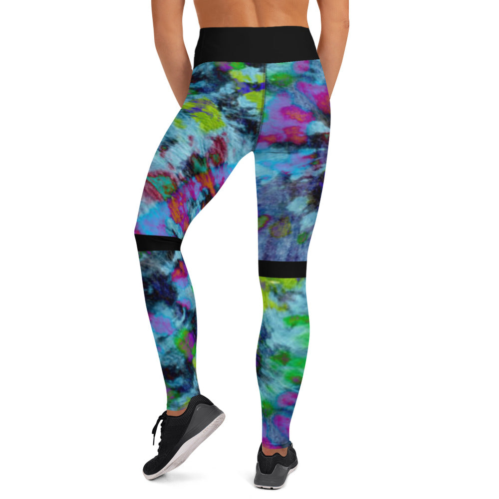 Damen-Yoga-Leggings mit hohem Bund für mühelosen Komfort und trendige Performance - Perfekt für Yoga und den Alltag!Blue Batik