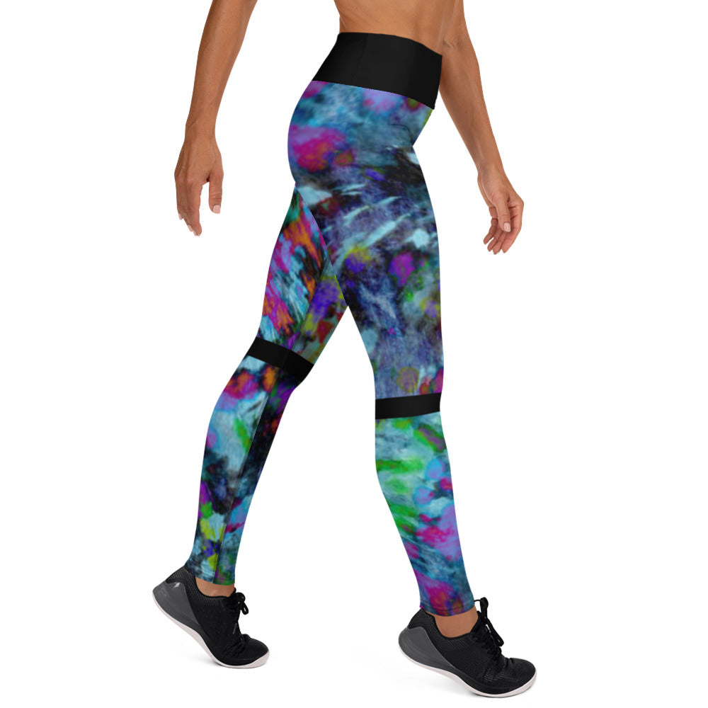 Damen-Yoga-Leggings mit hohem Bund für mühelosen Komfort und trendige Performance - Perfekt für Yoga und den Alltag!Blue Batik