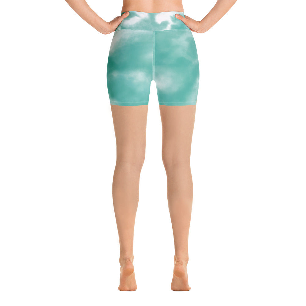 Yoga-Shorts Batik Light Blue