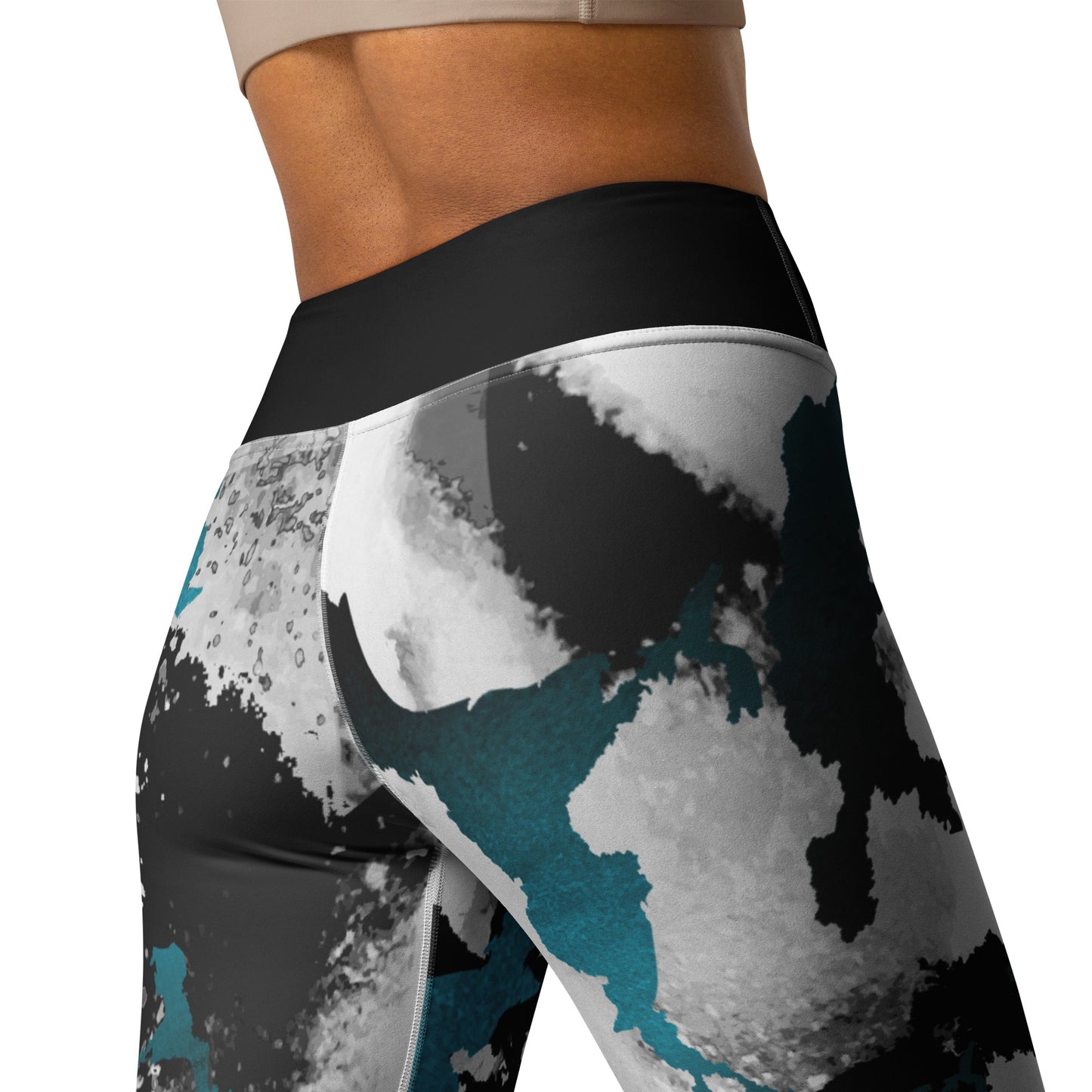 Damen-Yoga-Leggings mit hohem Bund für mühelosen Komfort und trendige Performance - Perfekt für Yoga und den Alltag! Ocean Black