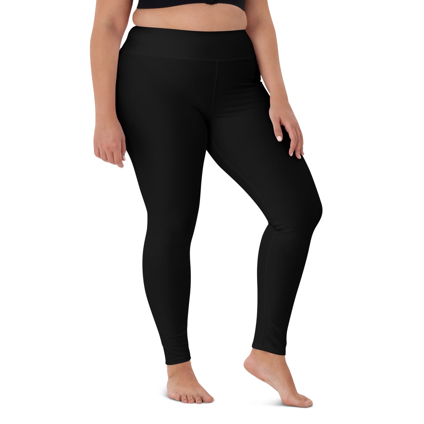 Damen-Yoga-Leggings mit hohem Bund für mühelosen Komfort und trendige Performance - Perfekt für Yoga und den Alltag! Basic Black