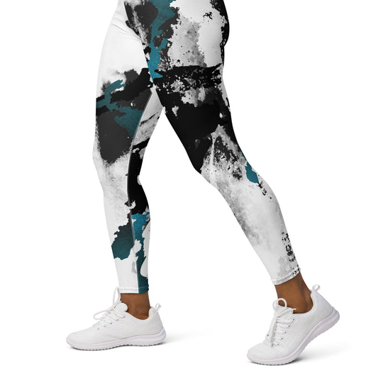 Damen-Yoga-Leggings mit hohem Bund für mühelosen Komfort und trendige Performance - Perfekt für Yoga und den Alltag! Ocean Black