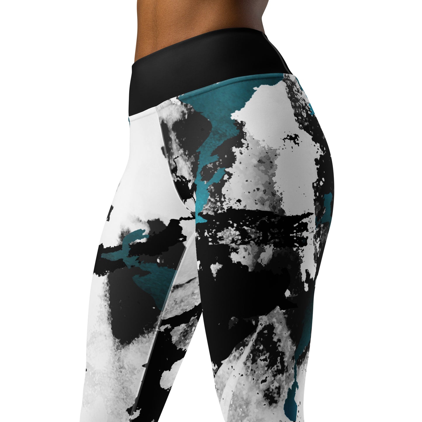 Damen-Yoga-Leggings mit hohem Bund für mühelosen Komfort und trendige Performance - Perfekt für Yoga und den Alltag! Ocean Black