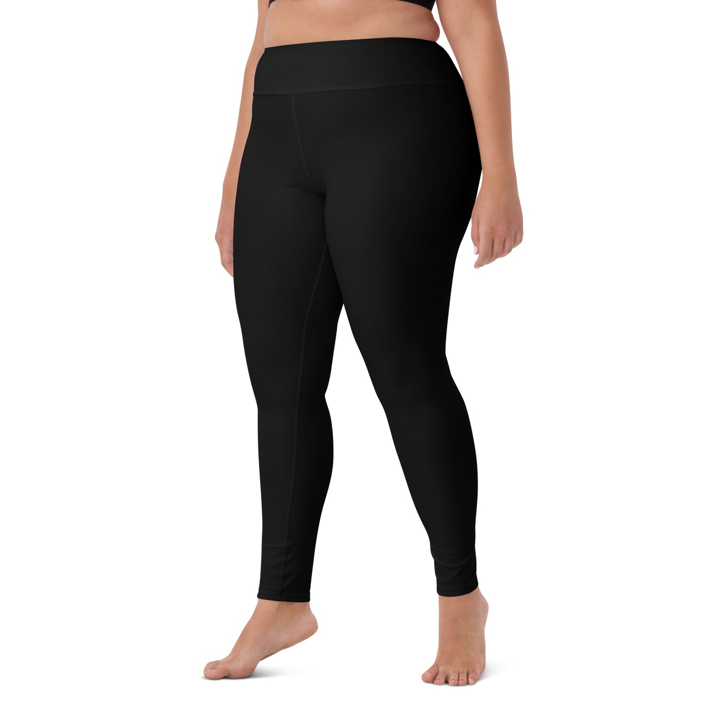 Damen-Yoga-Leggings mit hohem Bund für mühelosen Komfort und trendige Performance - Perfekt für Yoga und den Alltag! Basic Black