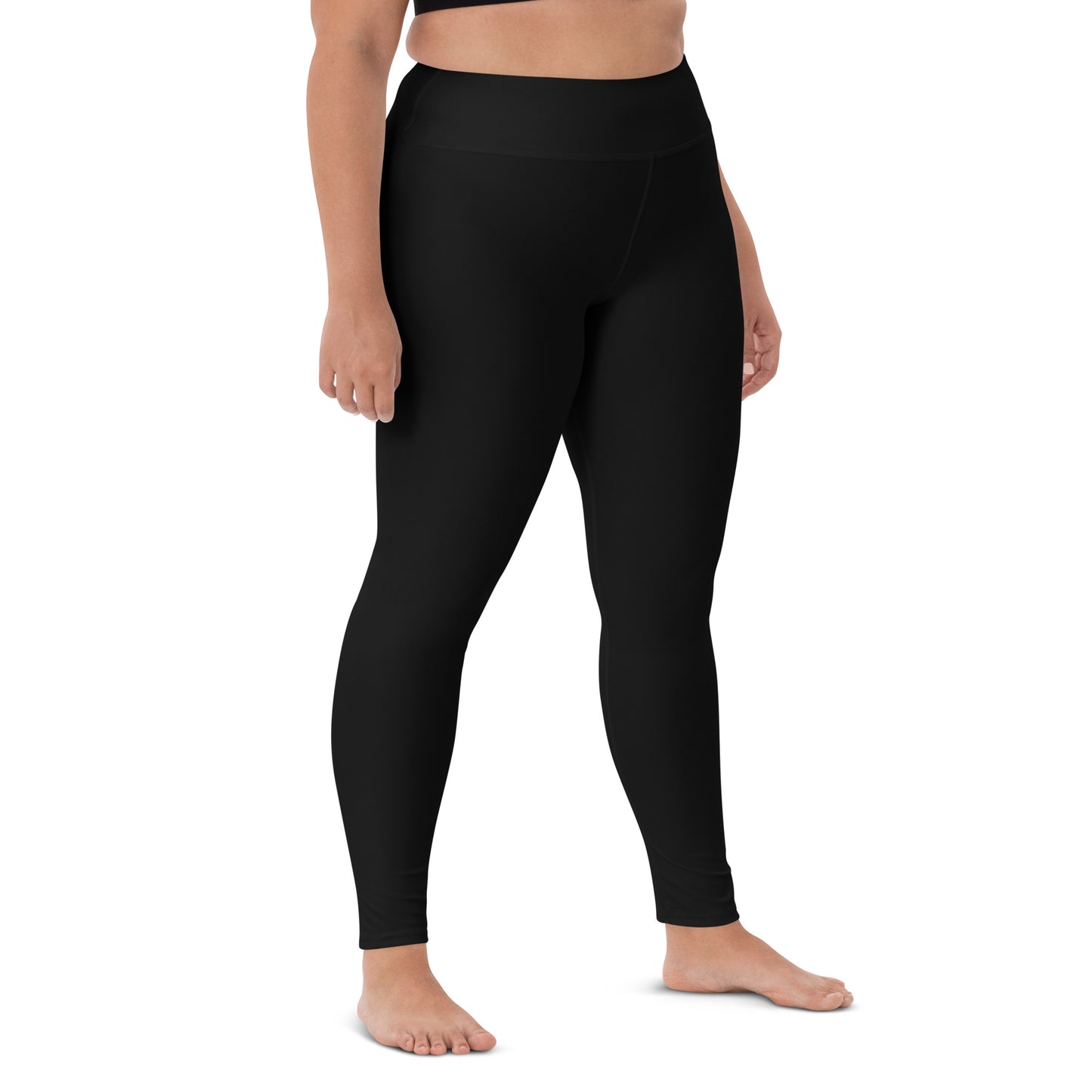 Damen-Yoga-Leggings mit hohem Bund für mühelosen Komfort und trendige Performance - Perfekt für Yoga und den Alltag! Basic Black