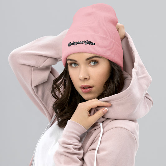 Damen Beanie Only Good Vibes verschiedene Farben