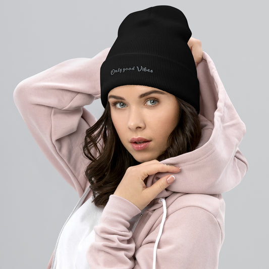 Damen Beanie Only Good Vibes verschiedene Farben