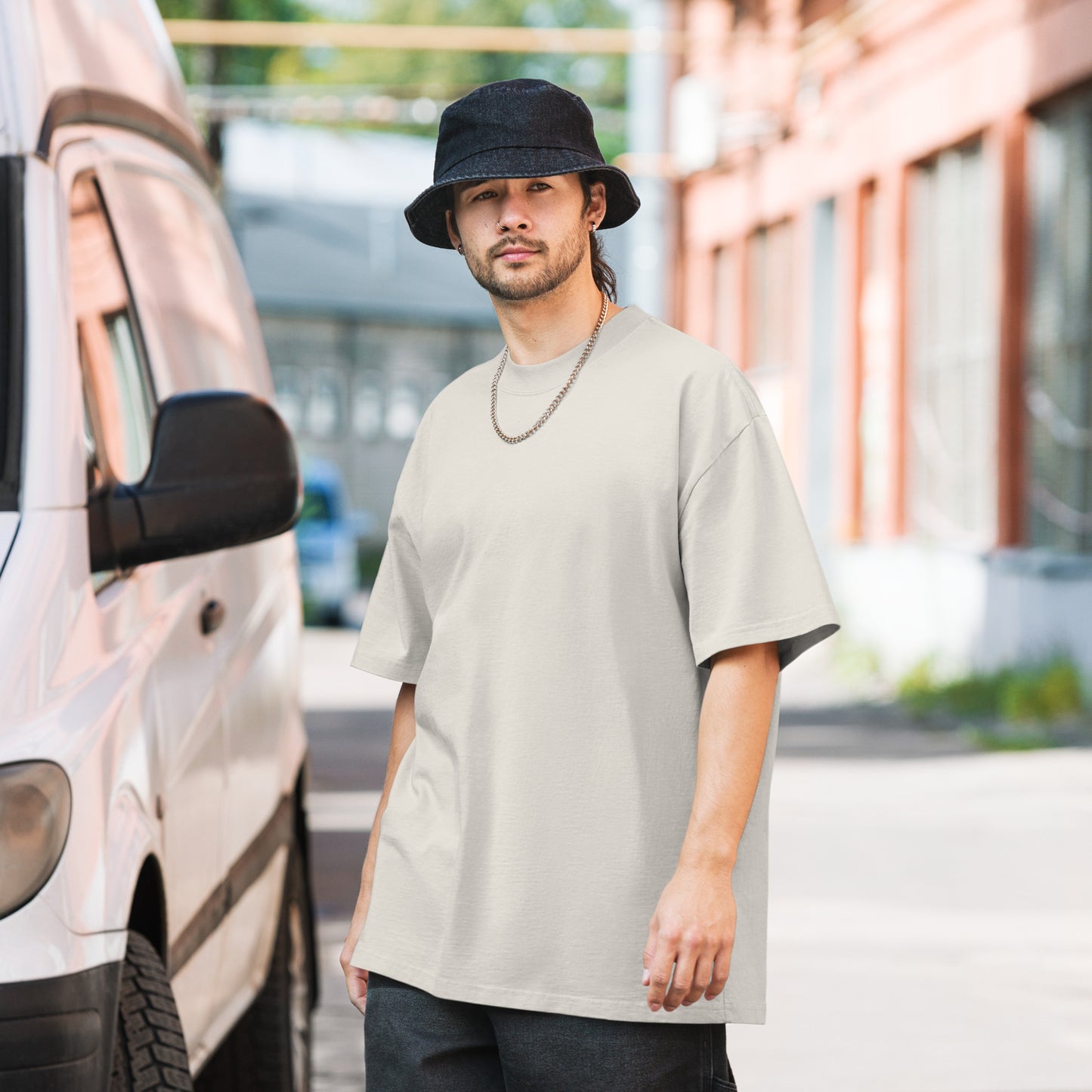 Herren Oversized T-Shirt mit verwaschenem Look