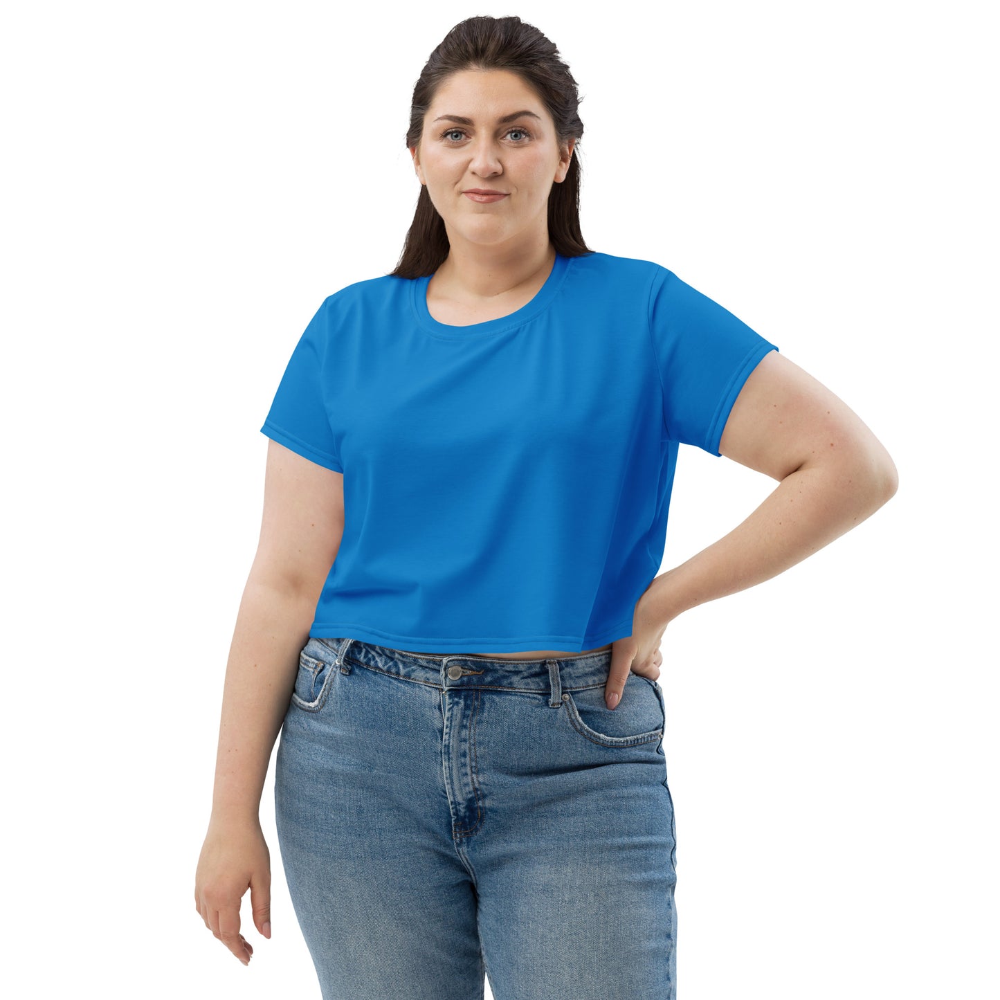 Crop-T-Shirt Basic Blue