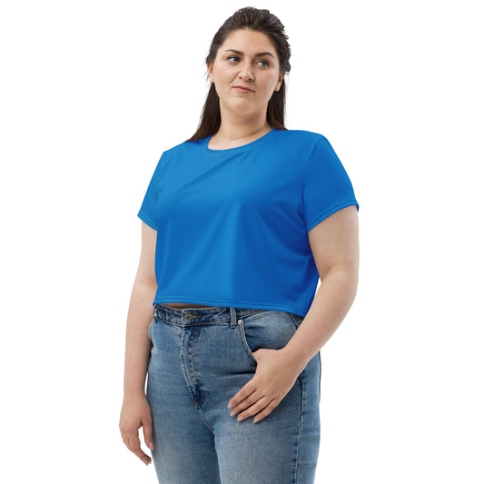 Crop-T-Shirt Basic Blue