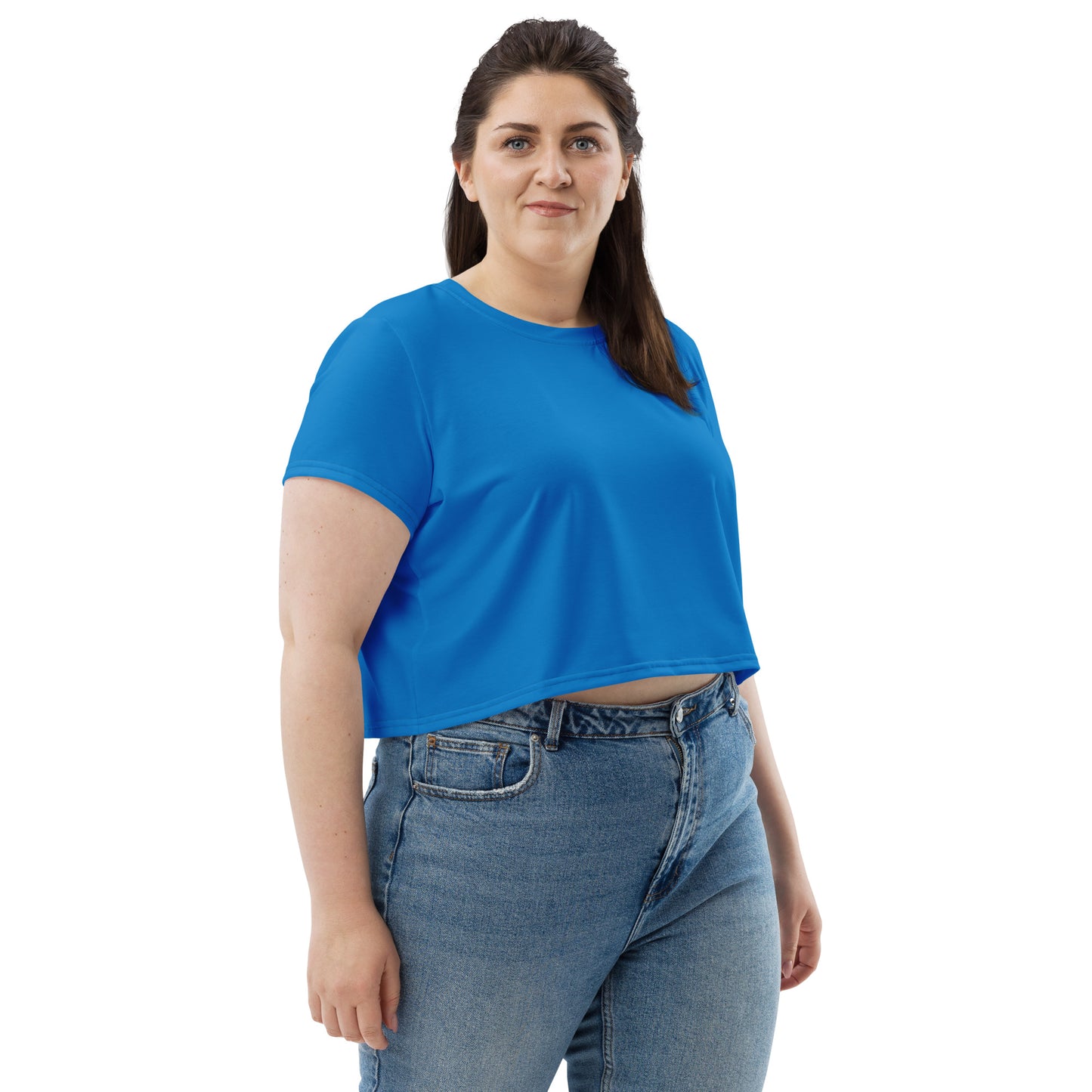 Crop-T-Shirt Basic Blue