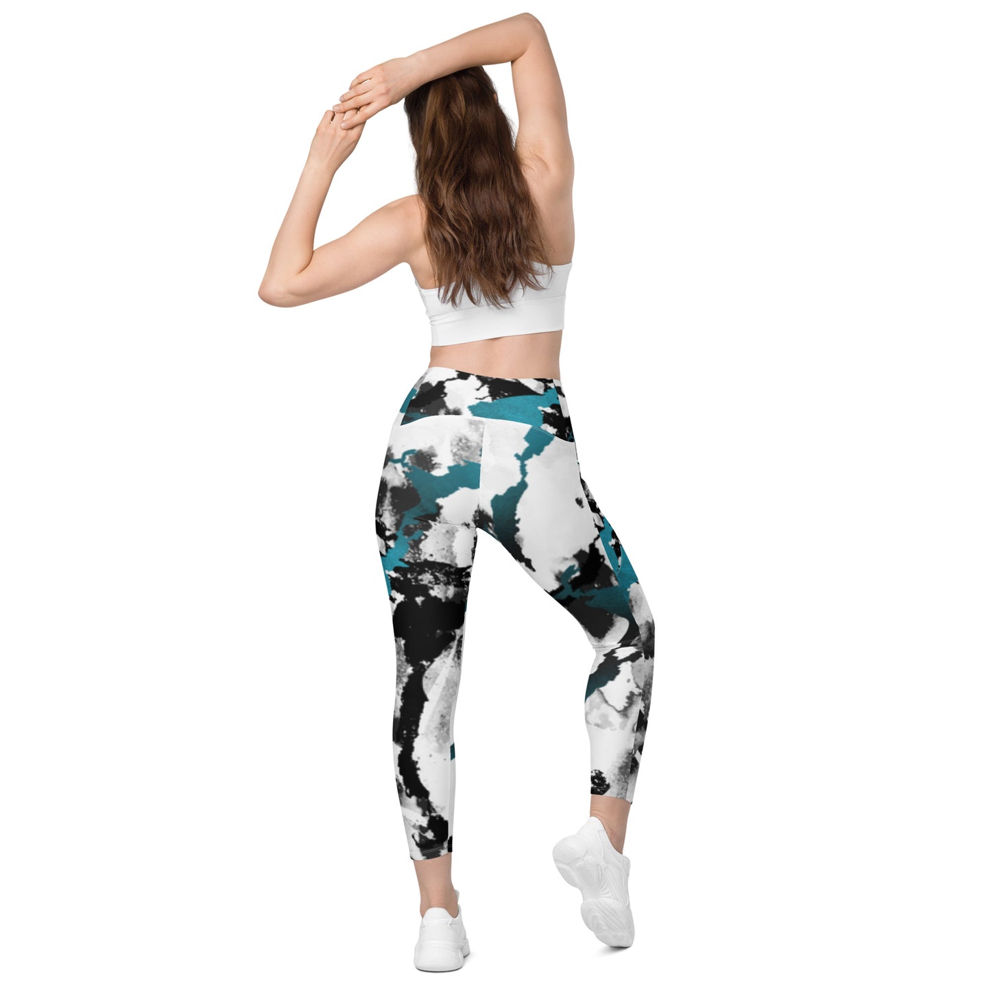 V-Bund-Leggings mit Taschen