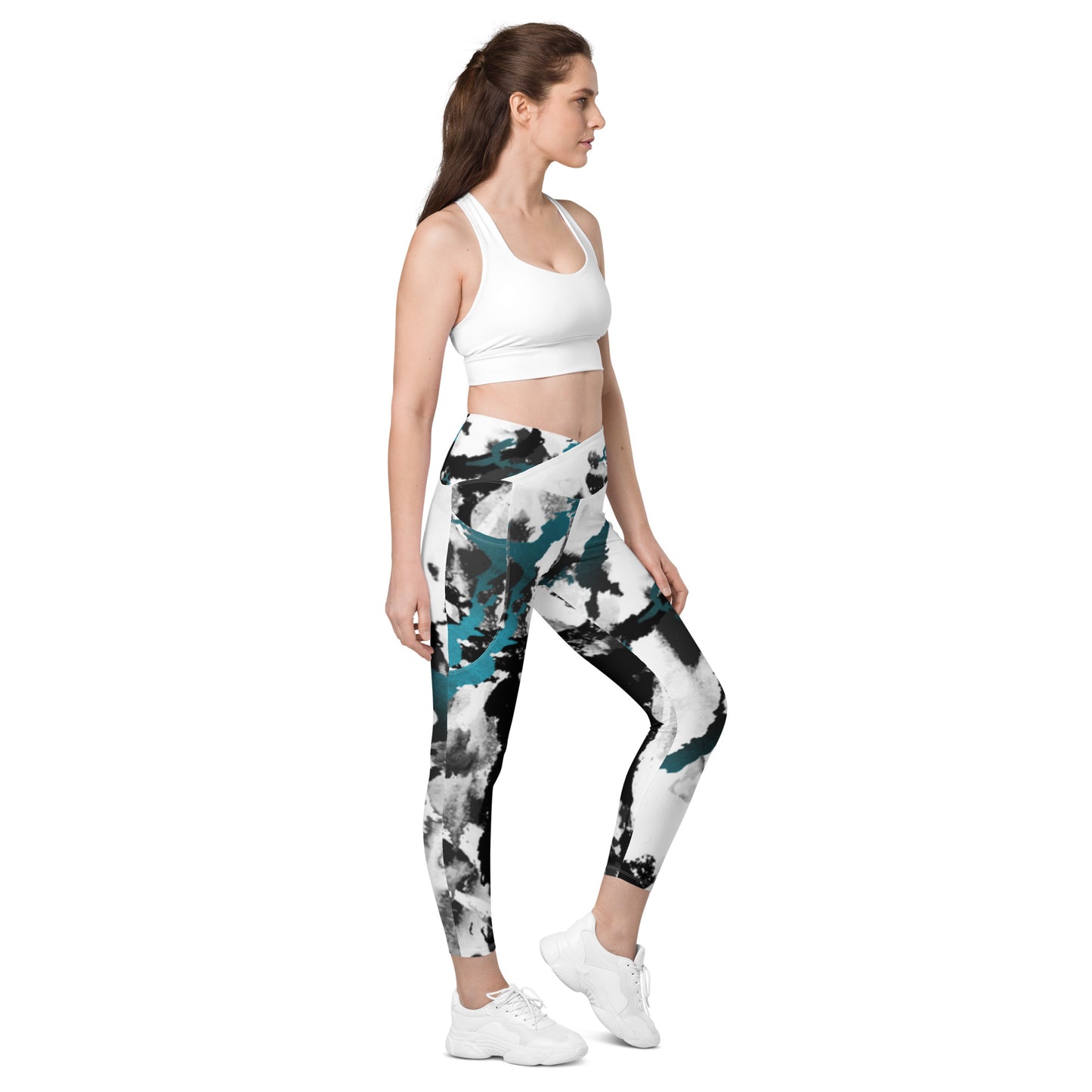 V-Bund-Leggings mit Taschen