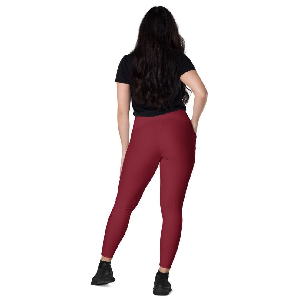 Leggings mit Taschen Basic Dark Red