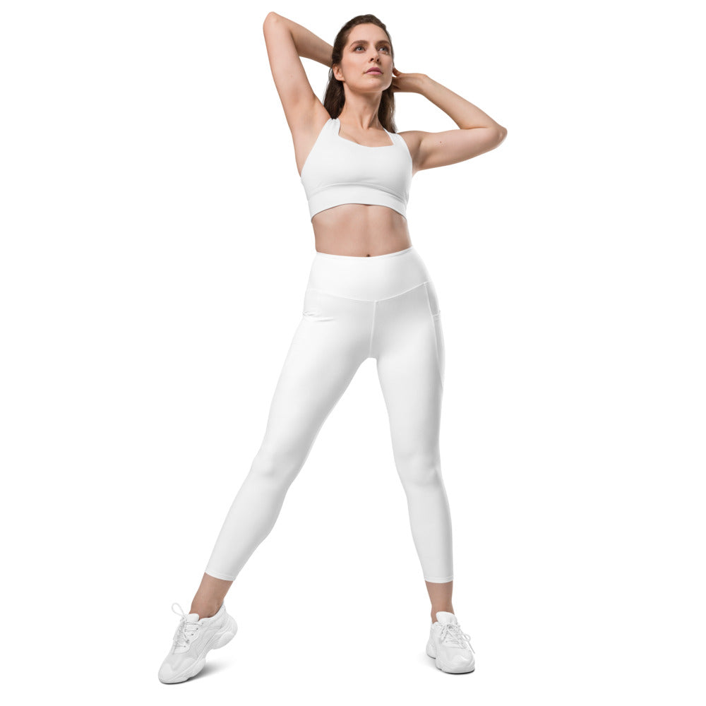 Leggings mit Taschen Basic White
