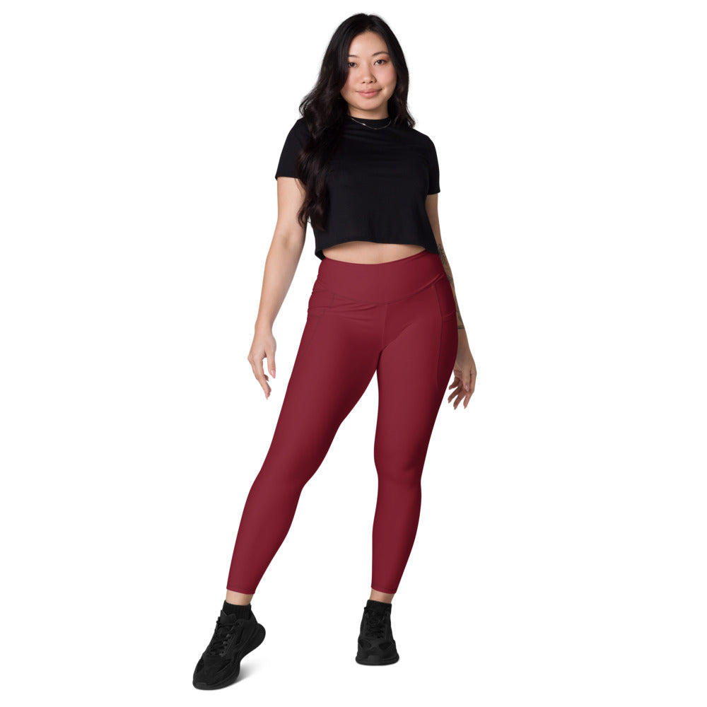 Leggings mit Taschen Basic Dark Red