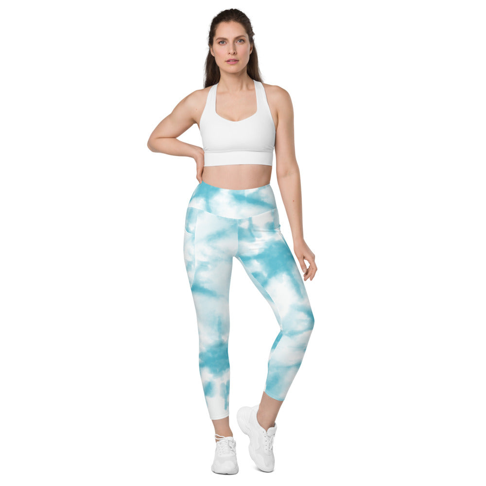 Leggings mit Taschen Aquarell Blue