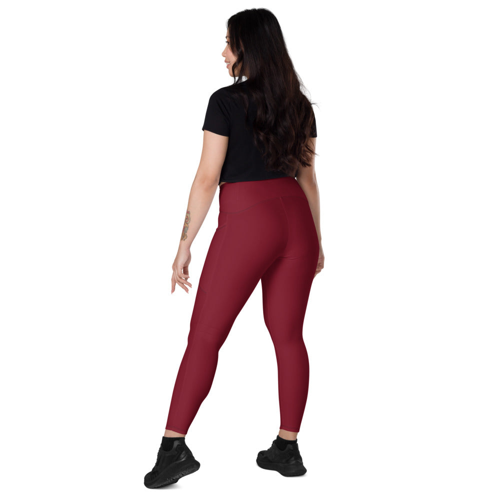 Leggings mit Taschen Basic Dark Red