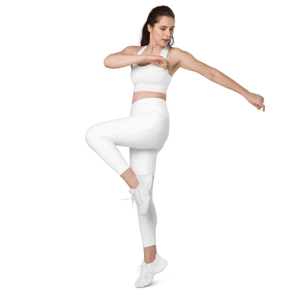 Leggings mit Taschen Basic White