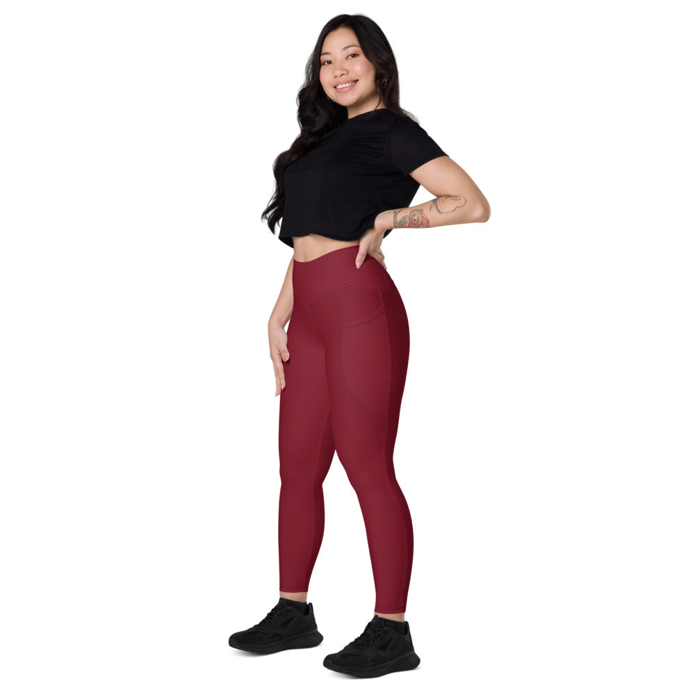 Leggings mit Taschen Basic Dark Red