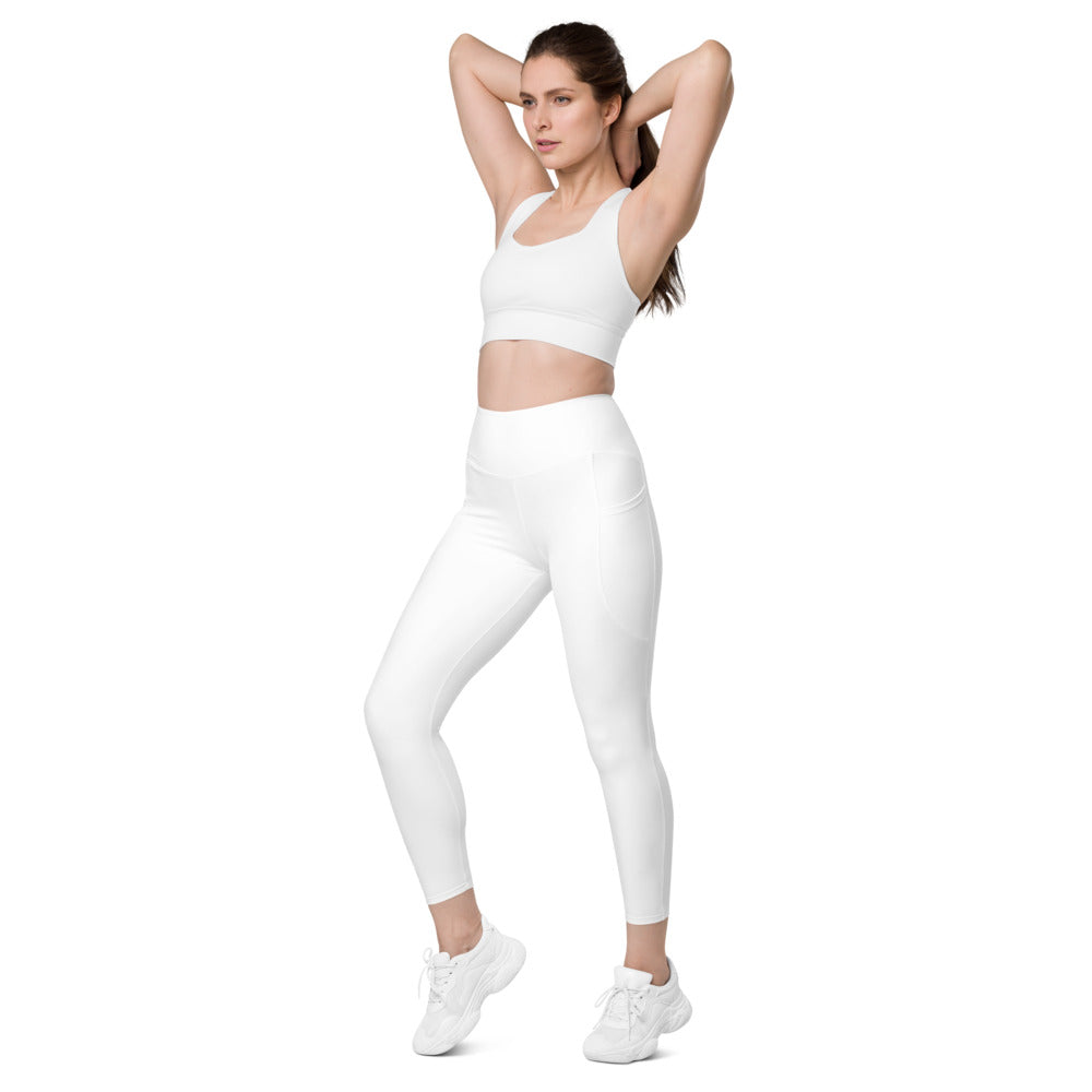 Leggings mit Taschen Basic White