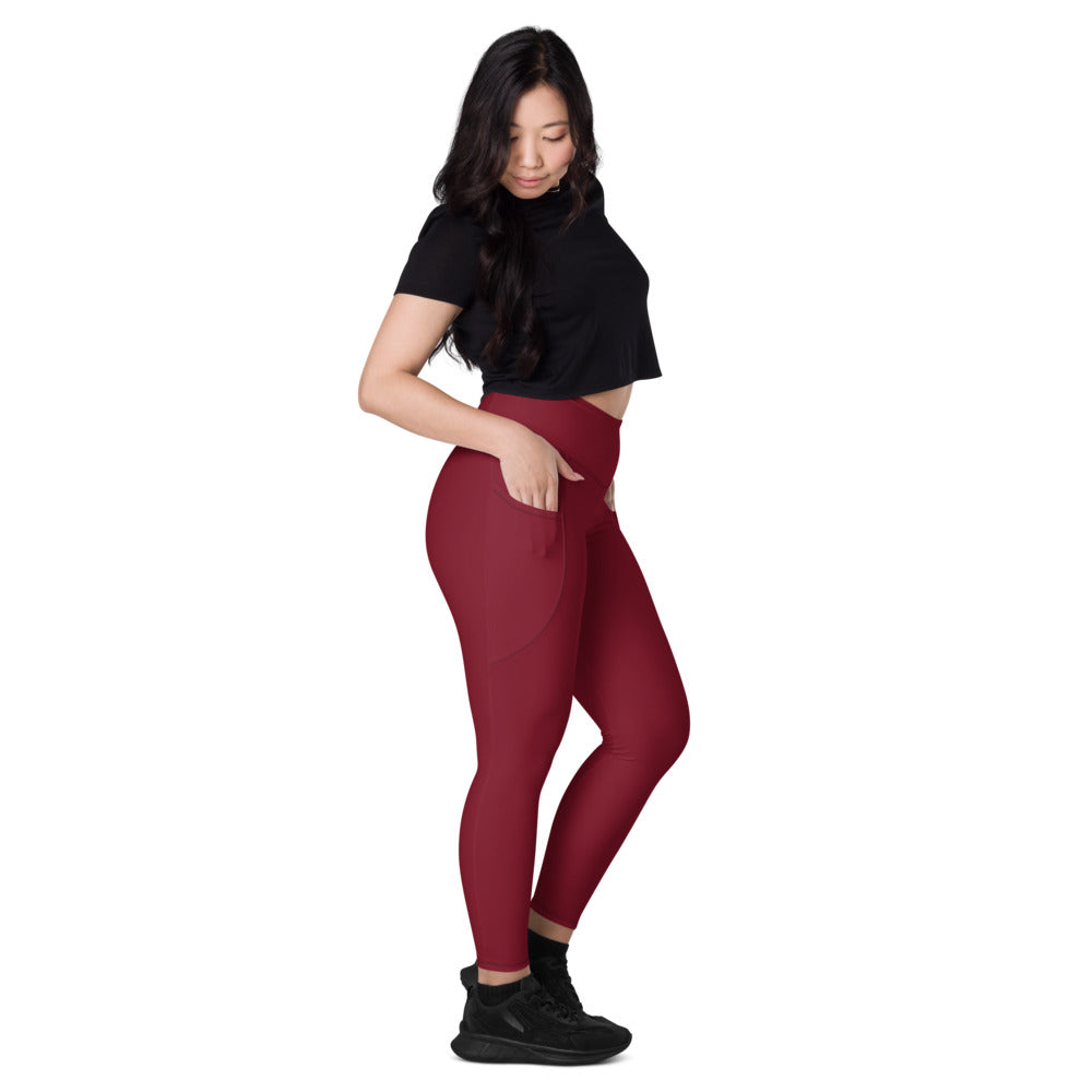 Leggings mit Taschen Basic Dark Red