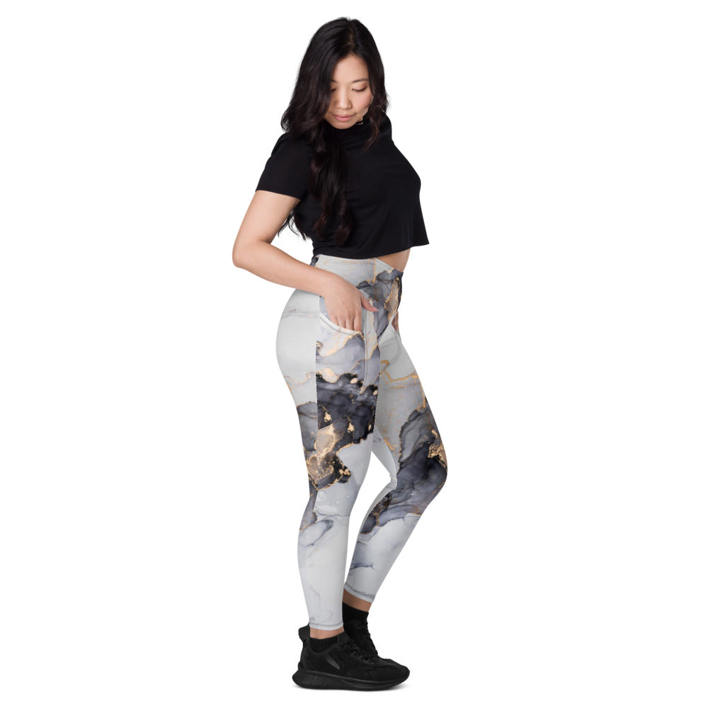 Leggings mit Taschen Abstract Grey