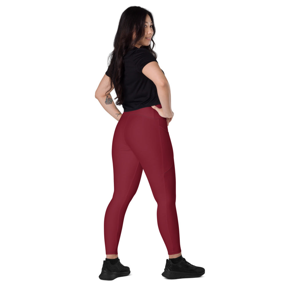 Leggings mit Taschen Basic Dark Red