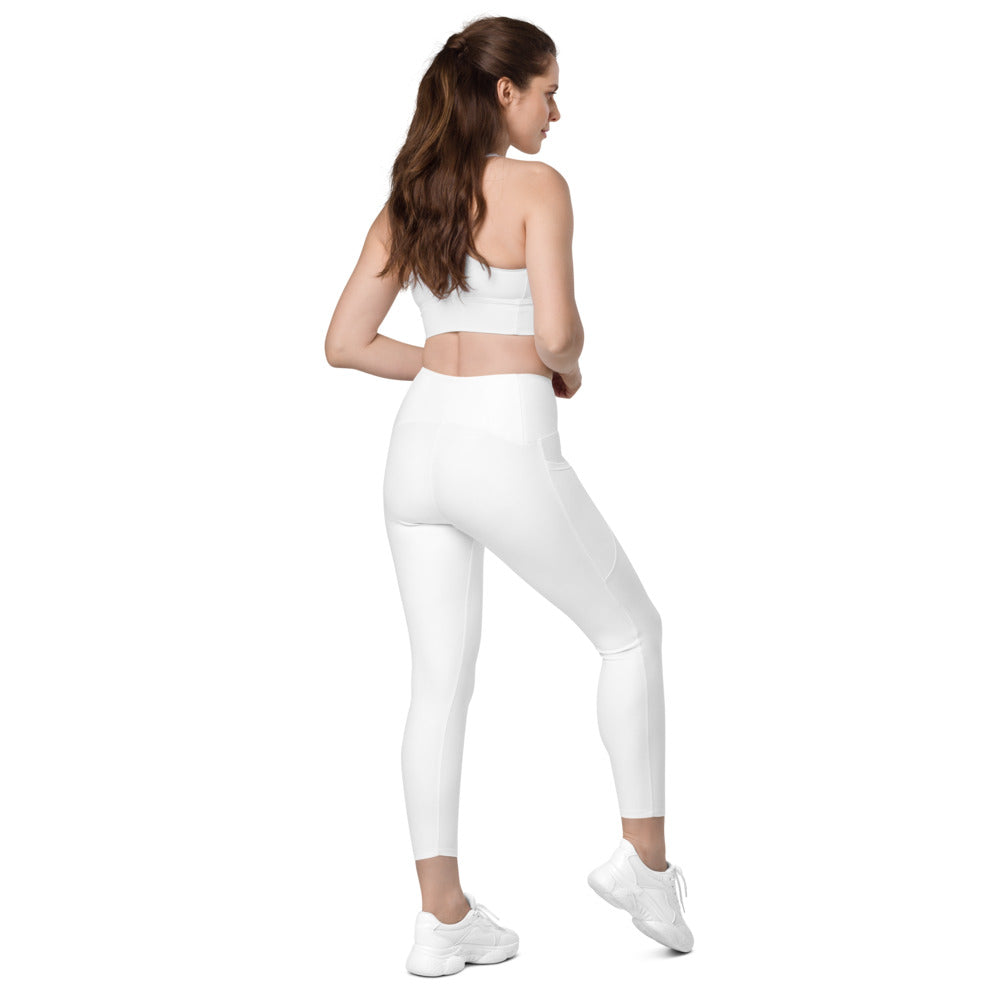 Leggings mit Taschen Basic White