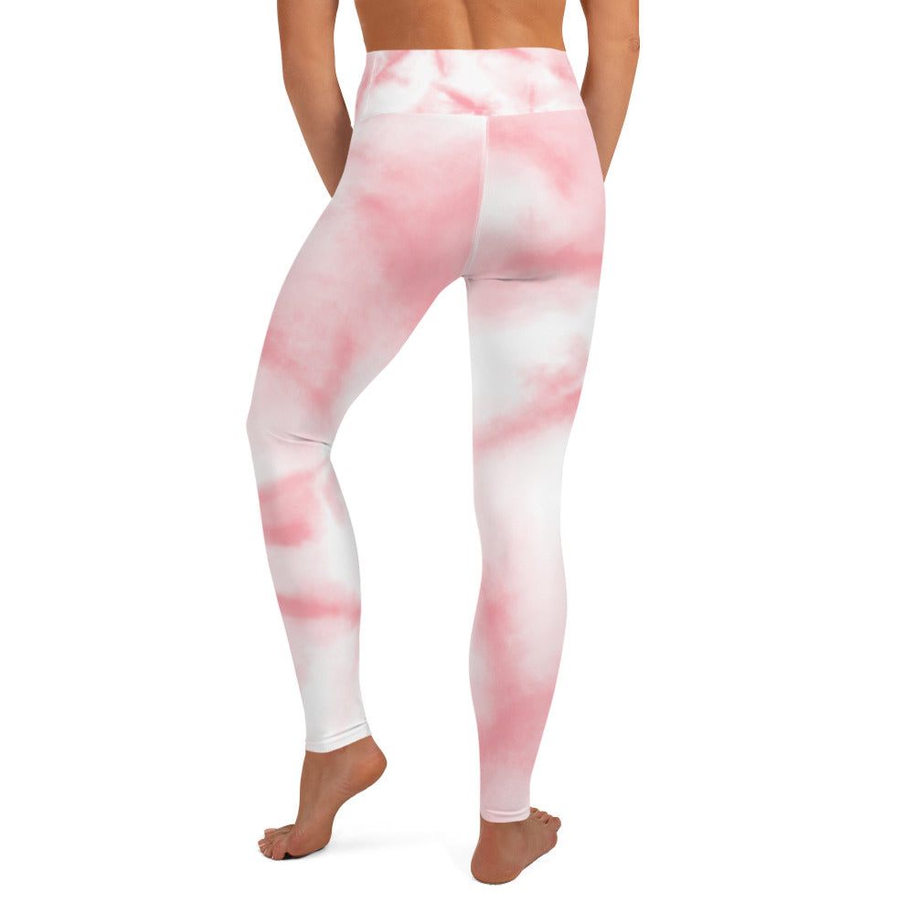 Damen-Yoga-Leggings mit hohem Bund für mühelosen Komfort und trendige Performance - Perfekt für Yoga und den Alltag! Aquarell Soft Pink