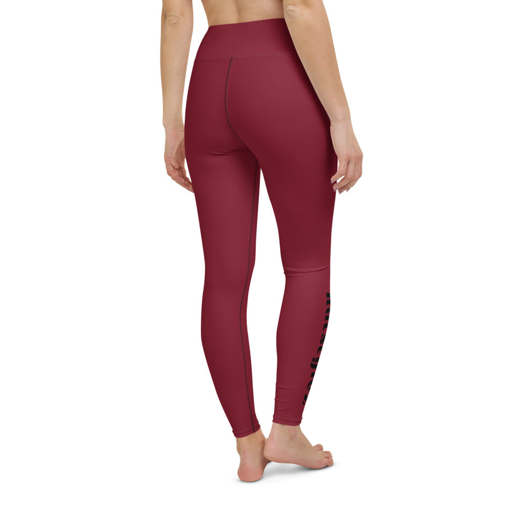 Damen-Yoga-Leggings mit hohem Bund für mühelosen Komfort und trendige Performance - Perfekt für Yoga und den Alltag! Basic Dark Red