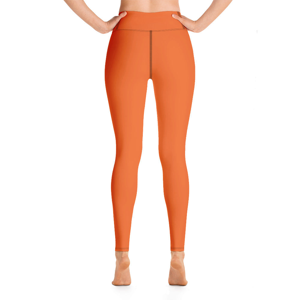 Damen-Yoga-Leggings mit hohem Bund für mühelosen Komfort und trendige Performance - Perfekt für Yoga und den Alltag! Basic Orange