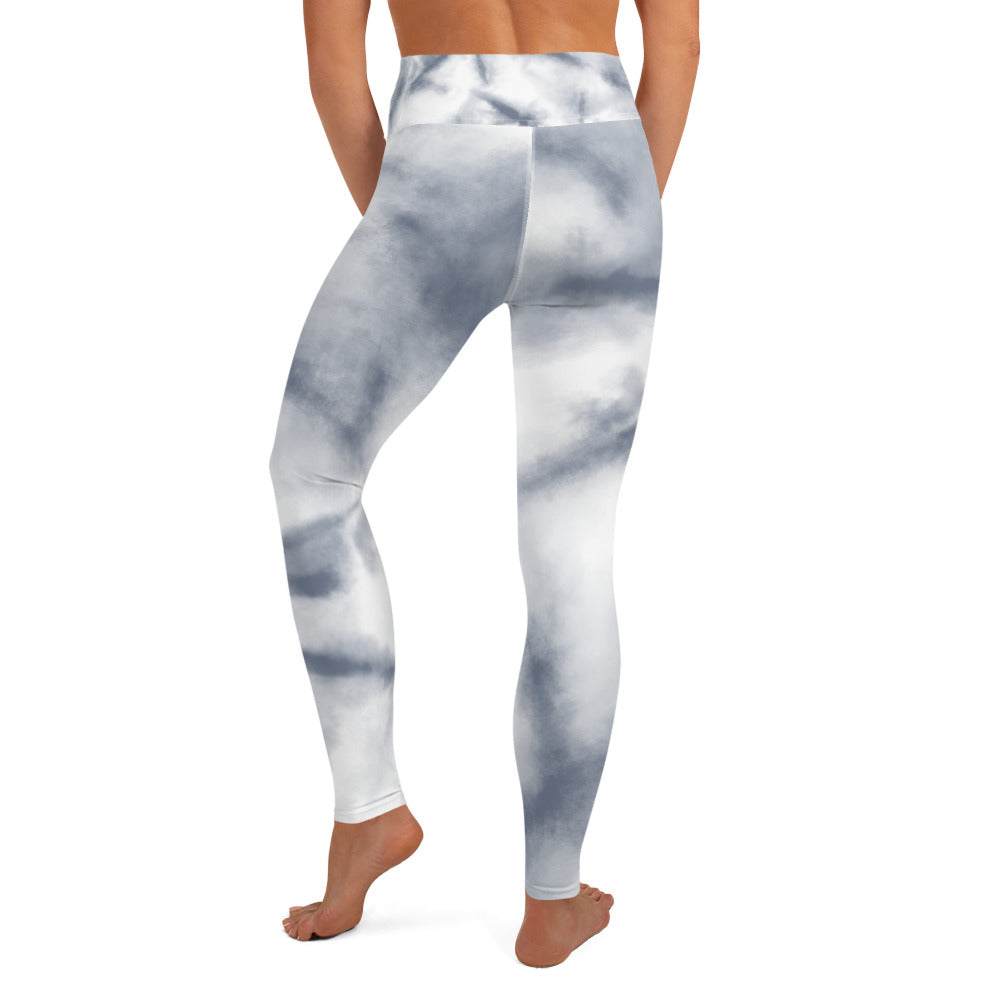 Damen-Yoga-Leggings mit hohem Bund für mühelosen Komfort und trendige Performance - Perfekt für Yoga und den Alltag! Aquarell Soft Grey