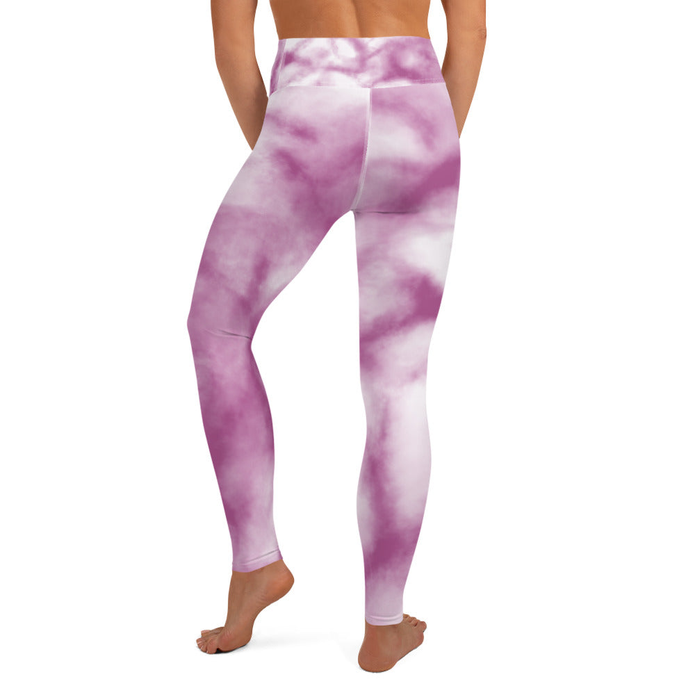 Damen-Yoga-Leggings mit hohem Bund für mühelosen Komfort und trendige Performance - Perfekt für Yoga und den Alltag! Aquarell Pinky