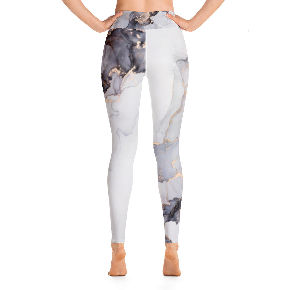 Damen-Yoga-Leggings mit hohem Bund für mühelosen Komfort und trendige Performance - Perfekt für Yoga und den Alltag!Abstract Grey