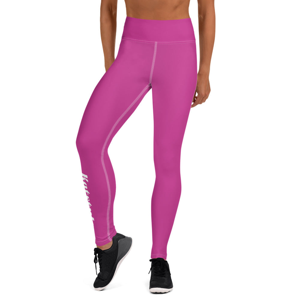 Damen-Yoga-Leggings mit hohem Bund für mühelosen Komfort und trendige Performance - Perfekt für Yoga und den Alltag!  Basic Pink