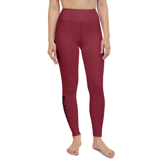 Damen-Yoga-Leggings mit hohem Bund für mühelosen Komfort und trendige Performance - Perfekt für Yoga und den Alltag! Basic Dark Red