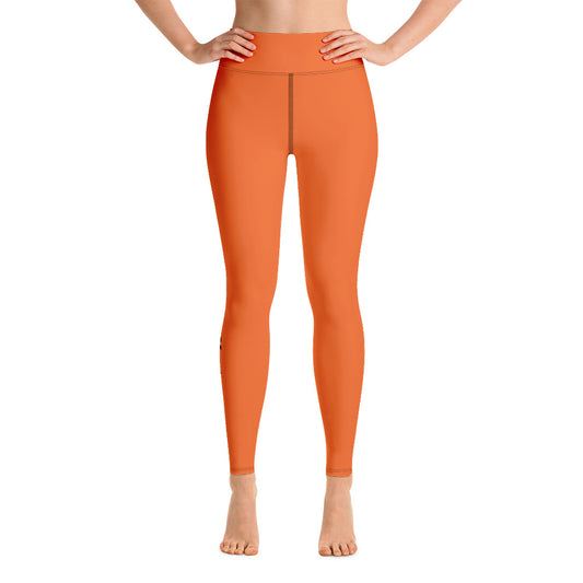 Damen-Yoga-Leggings mit hohem Bund für mühelosen Komfort und trendige Performance - Perfekt für Yoga und den Alltag! Basic Orange