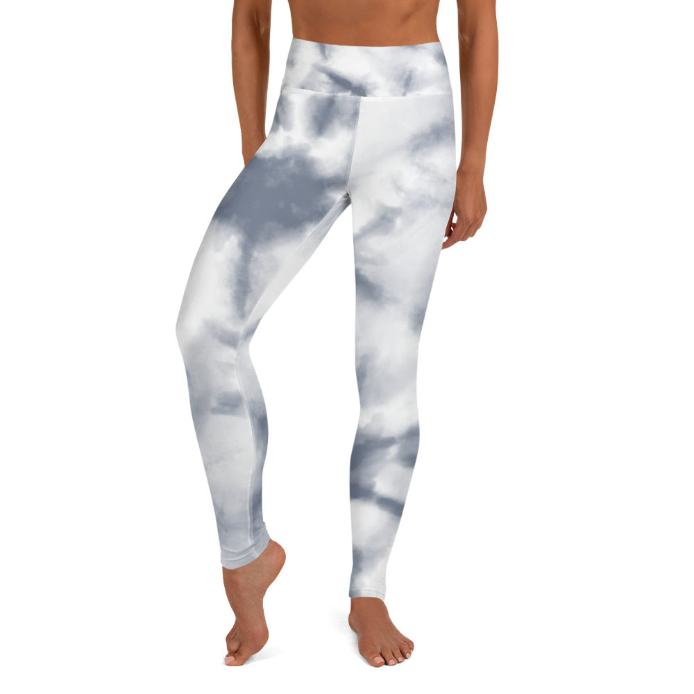 Damen-Yoga-Leggings mit hohem Bund für mühelosen Komfort und trendige Performance - Perfekt für Yoga und den Alltag! Aquarell Soft Grey