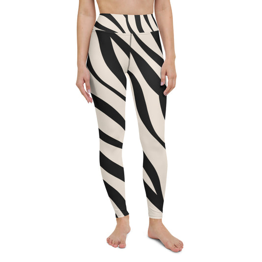 Damen-Yoga-Leggings mit hohem Bund für mühelosen Komfort und trendige Performance - Perfekt für Yoga und den Alltag! Zebra