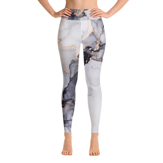 Damen-Yoga-Leggings mit hohem Bund für mühelosen Komfort und trendige Performance - Perfekt für Yoga und den Alltag!Abstract Grey