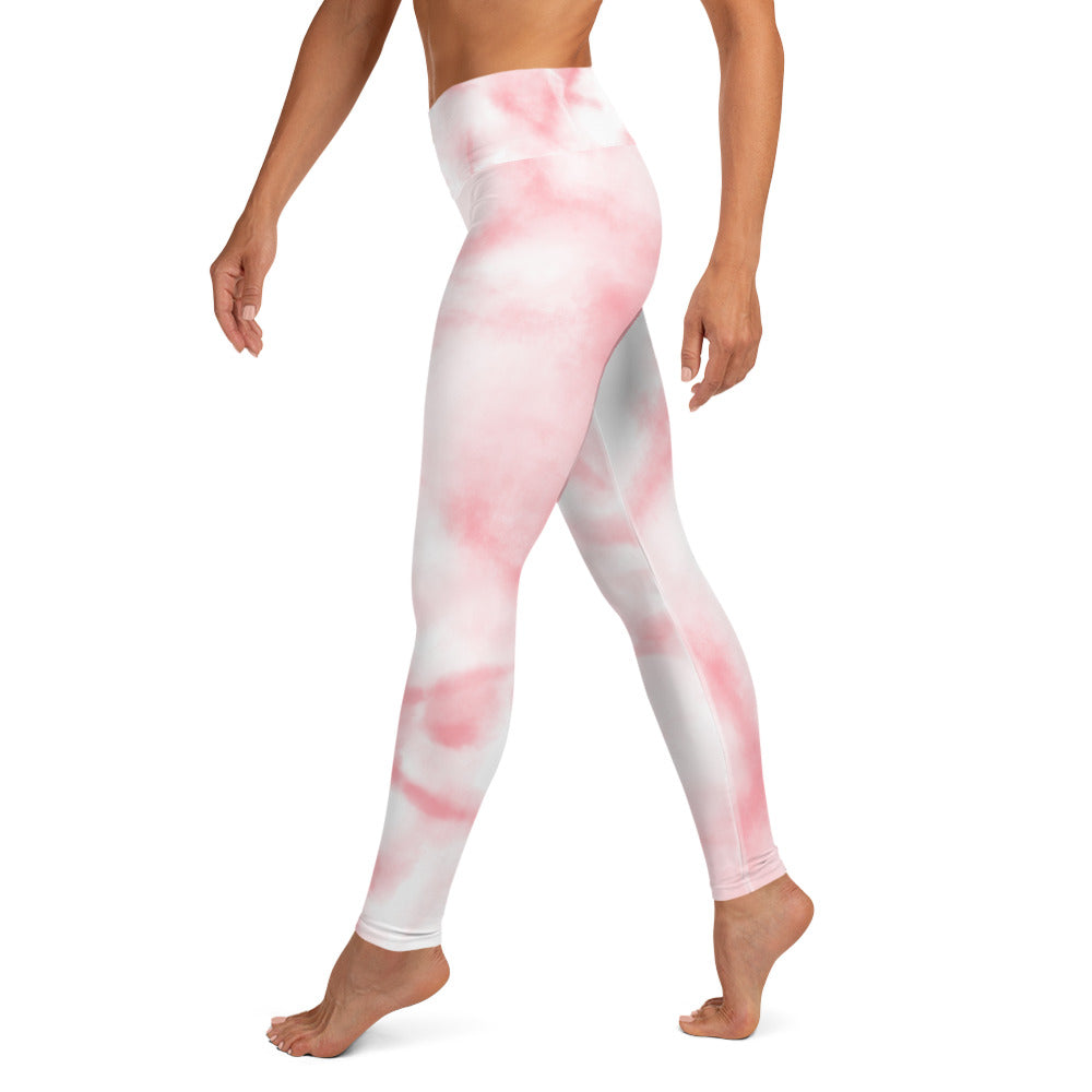 Damen-Yoga-Leggings mit hohem Bund für mühelosen Komfort und trendige Performance - Perfekt für Yoga und den Alltag! Aquarell Soft Pink