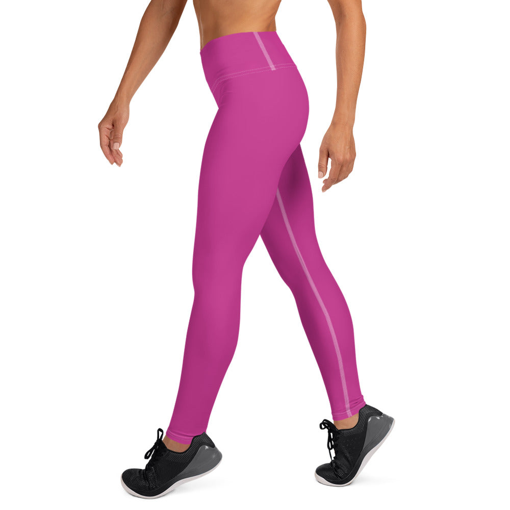 Damen-Yoga-Leggings mit hohem Bund für mühelosen Komfort und trendige Performance - Perfekt für Yoga und den Alltag!  Basic Pink