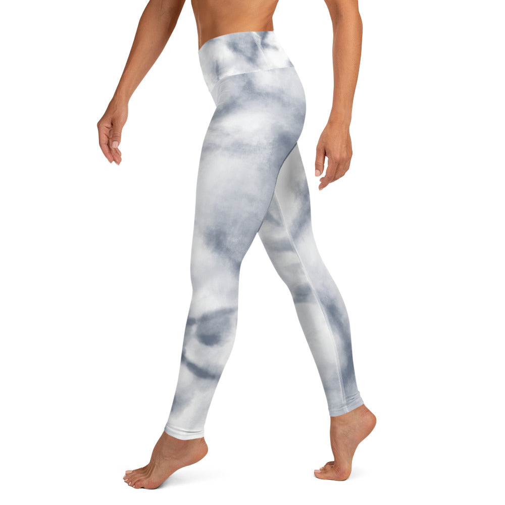 Damen-Yoga-Leggings mit hohem Bund für mühelosen Komfort und trendige Performance - Perfekt für Yoga und den Alltag! Aquarell Soft Grey