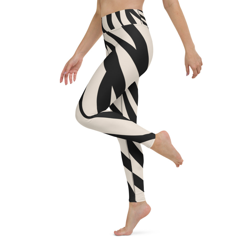 Damen-Yoga-Leggings mit hohem Bund für mühelosen Komfort und trendige Performance - Perfekt für Yoga und den Alltag! Zebra