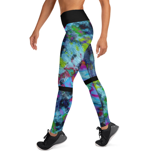 Damen-Yoga-Leggings mit hohem Bund für mühelosen Komfort und trendige Performance - Perfekt für Yoga und den Alltag!Blue Batik