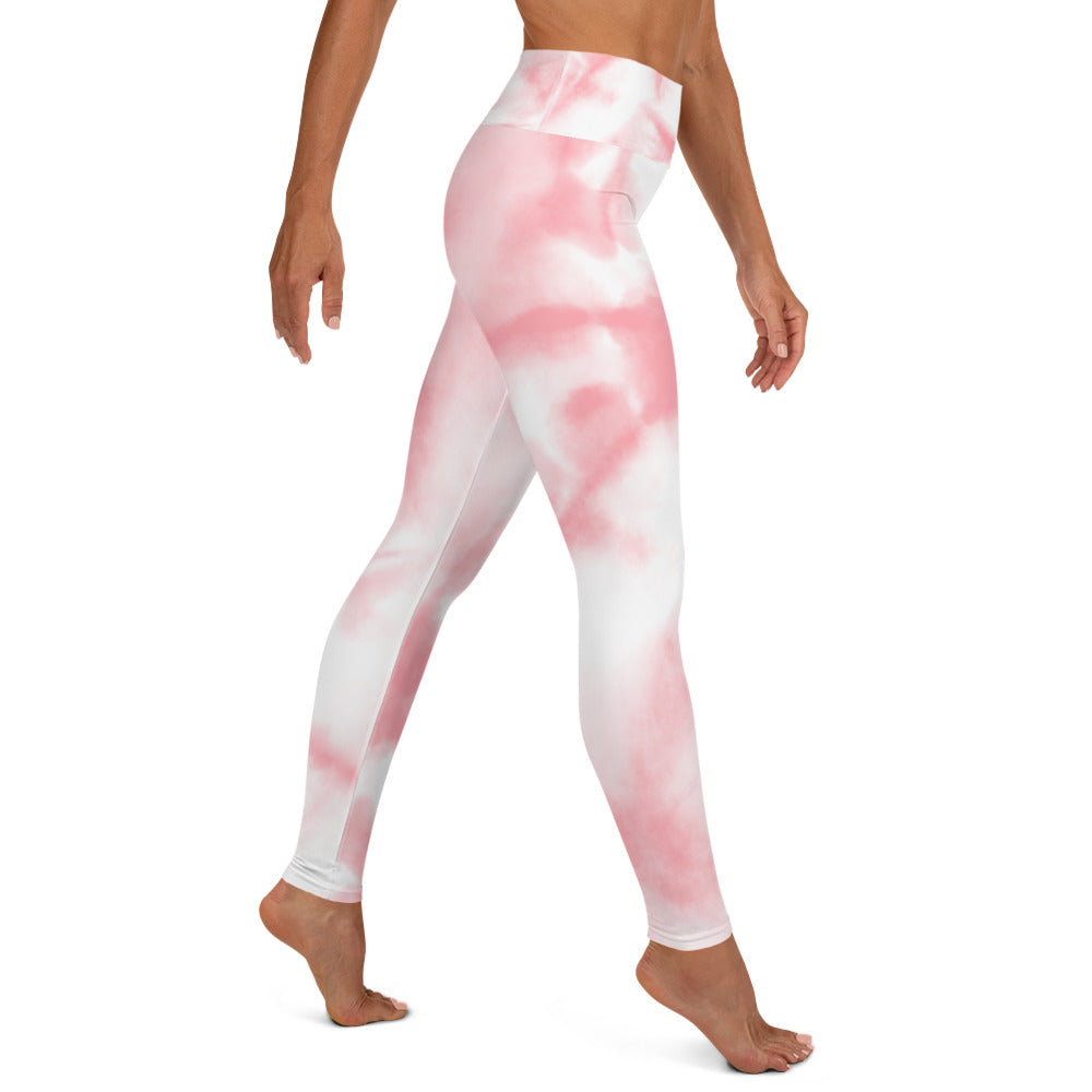 Damen-Yoga-Leggings mit hohem Bund für mühelosen Komfort und trendige Performance - Perfekt für Yoga und den Alltag! Aquarell Soft Pink