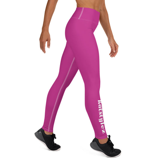 Damen-Yoga-Leggings mit hohem Bund für mühelosen Komfort und trendige Performance - Perfekt für Yoga und den Alltag!  Basic Pink